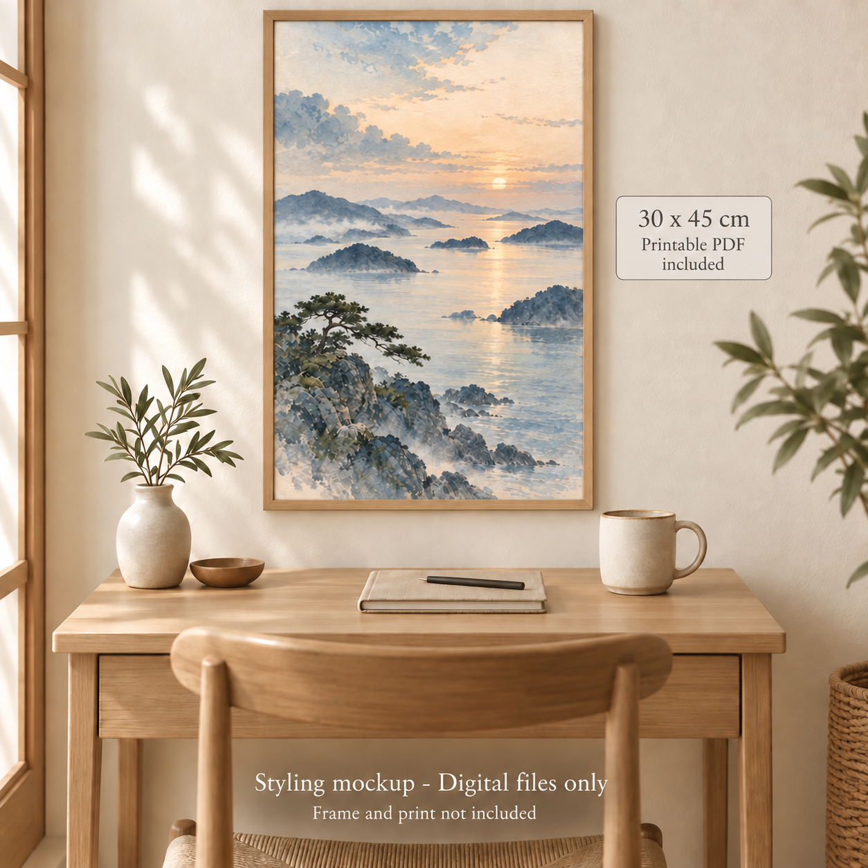 Coastal Morning Light shown in a furnished room styling illustration