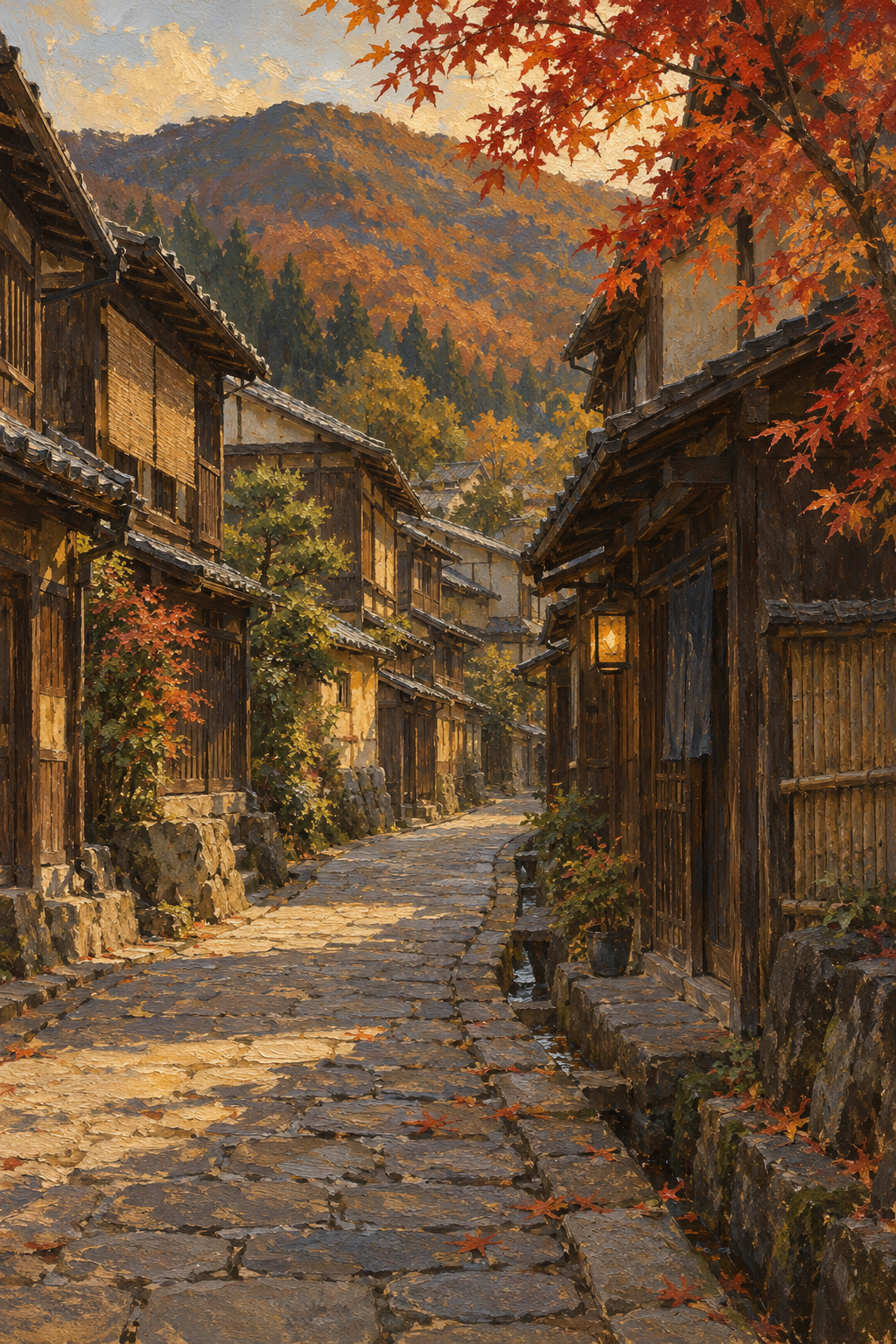 Autumn Light on the Kiso Road — 3-Size Printable Wall Art