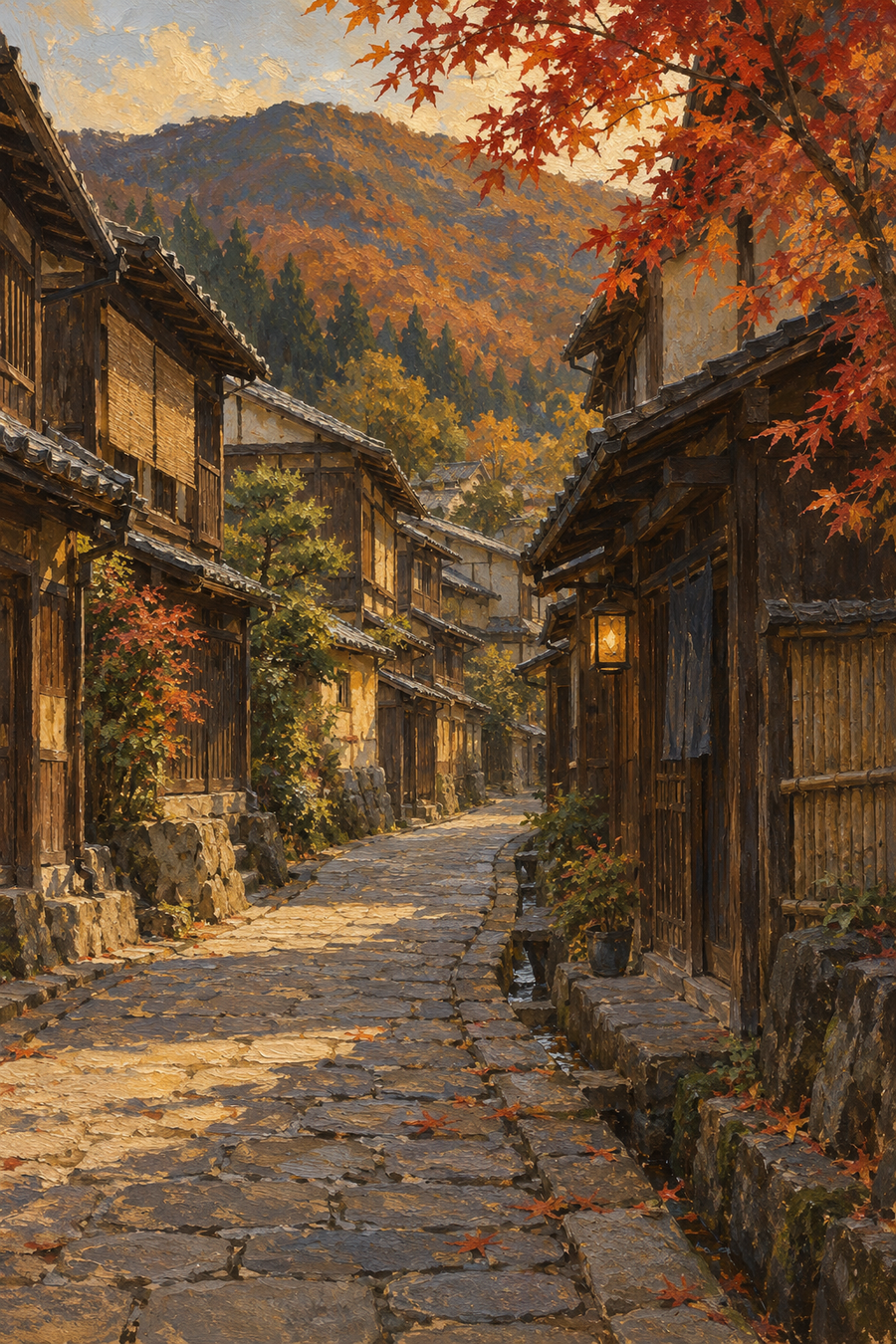Autumn Light on the Kiso Road — 3-Size Printable Wall Art