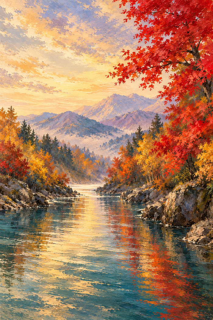 Maple River Stillness — 3-Size Printable Wall Art