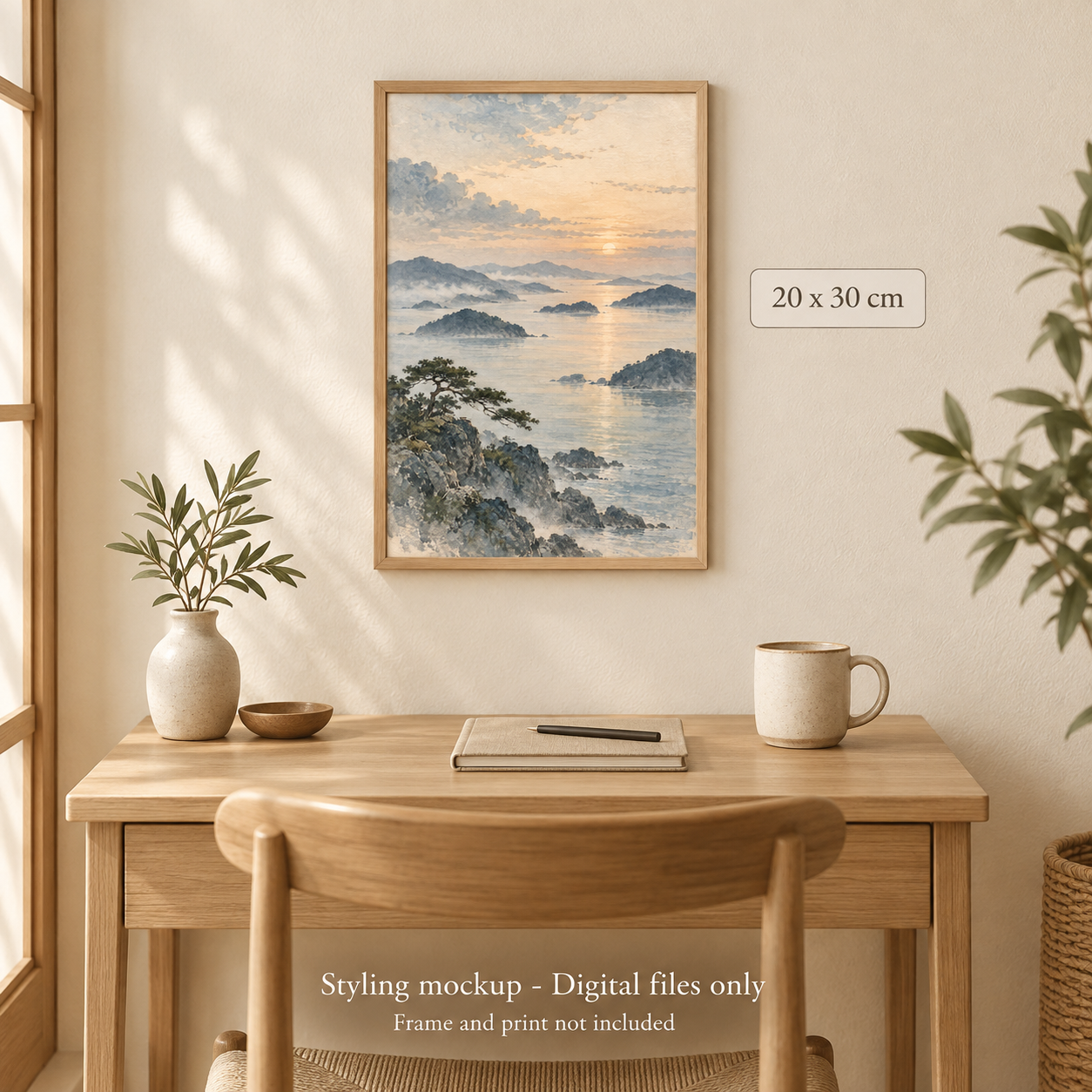 Desk styling idea with Coastal Morning Light