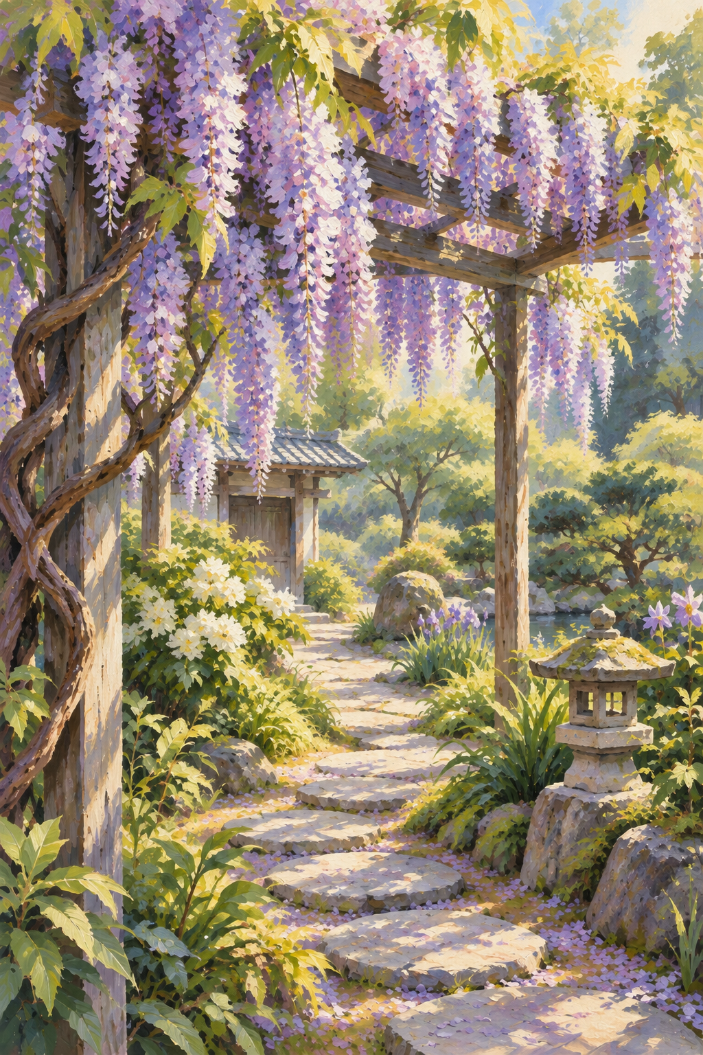 Wisteria Garden Light — 3-Size Printable Wall Art