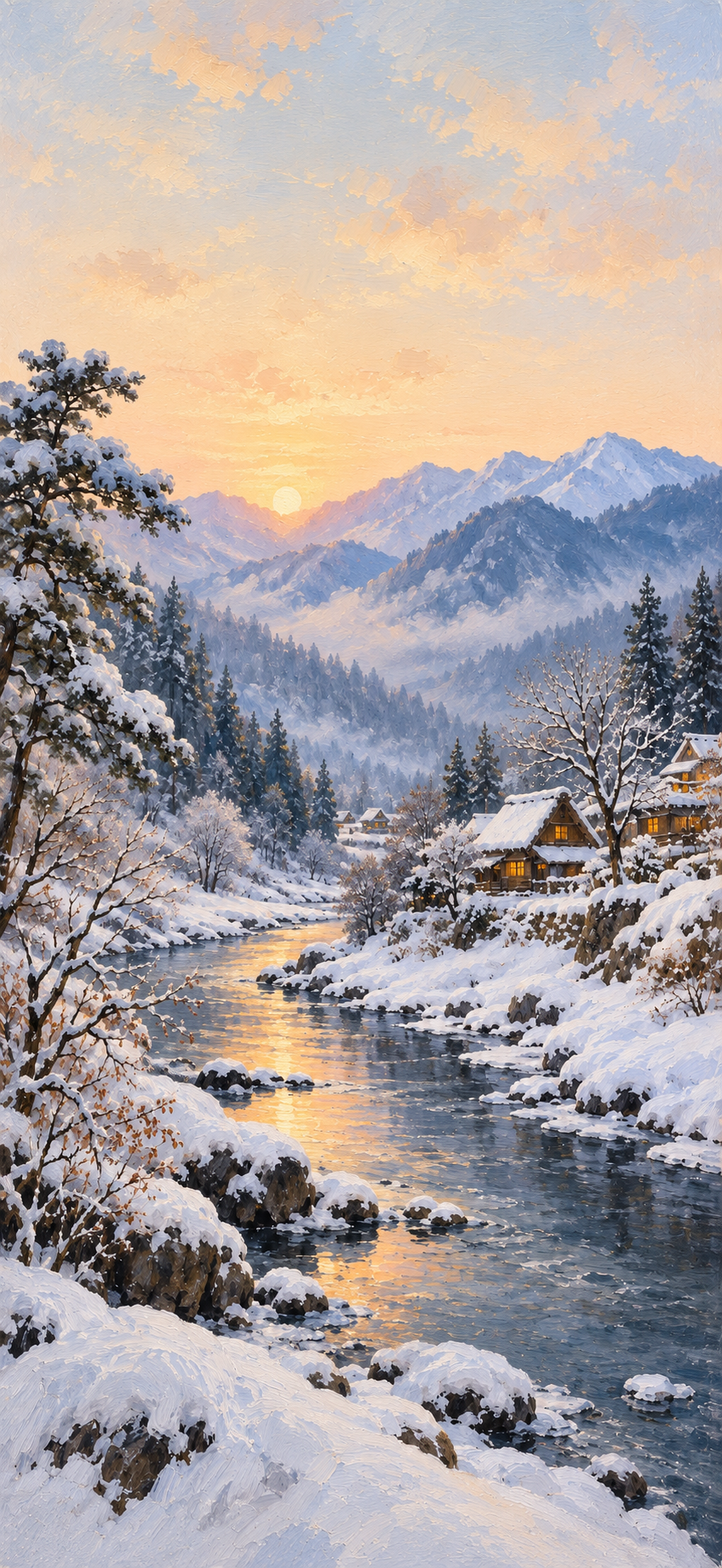 Snowlight Village — phone wallpaper